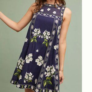 Anthropologie Rosa Embroidered Swing Dress